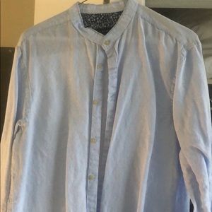 Zara Mens M Dress Shirt Blue